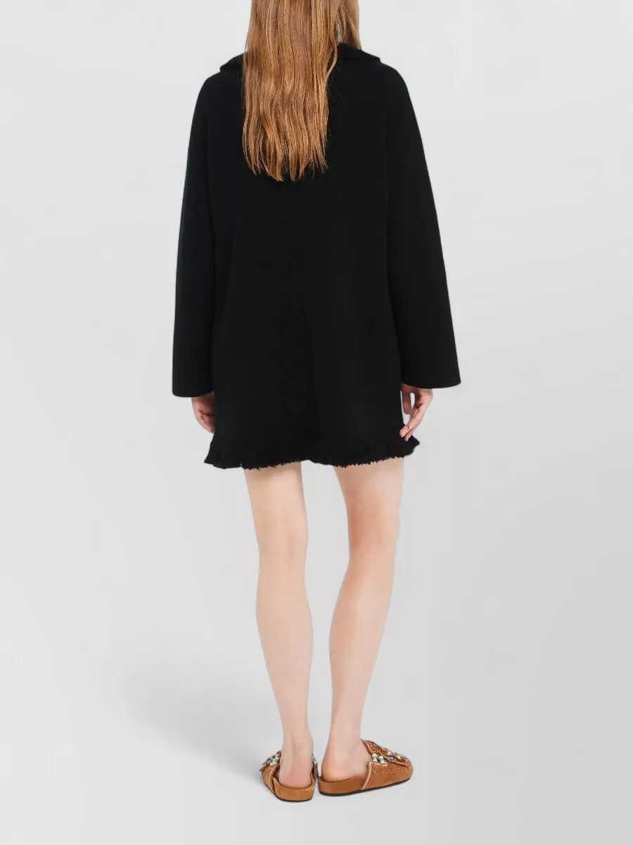 Alanui Knit Cardigan Belted Waist Fringe Shawl Collar