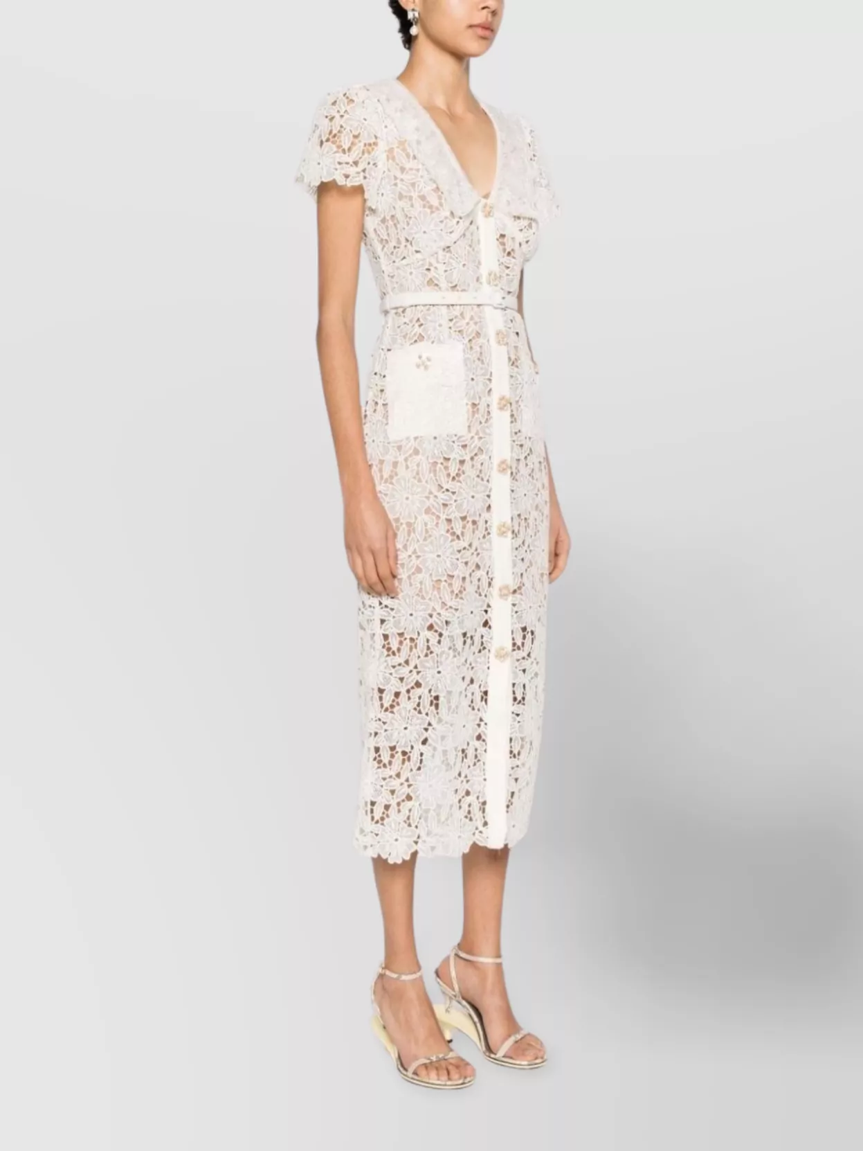 Self-Portrait Floral Lace Midi Dress
