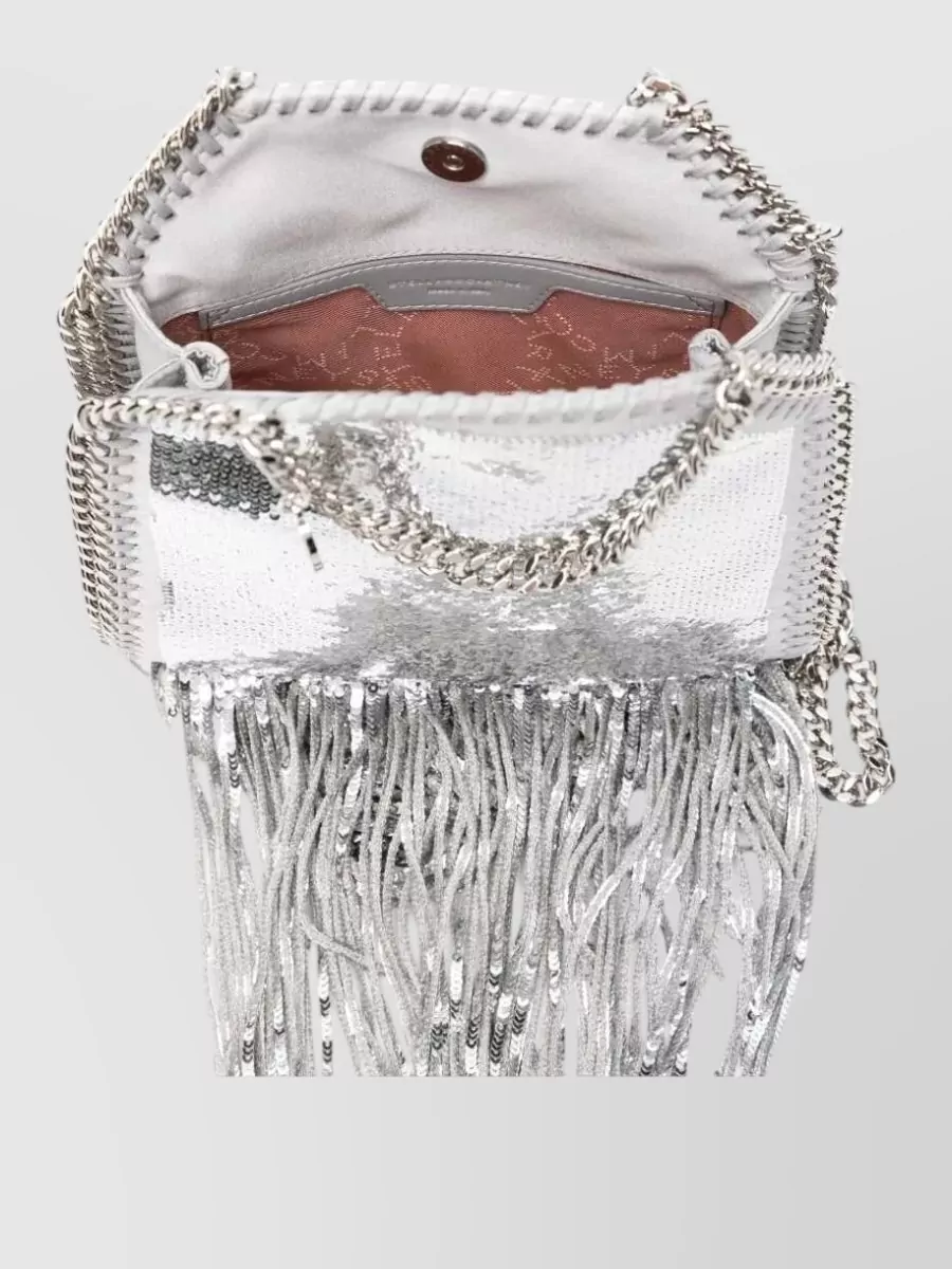 Stella Mccartney Falabella Tiny Sequin Fringe Shoulder Bag