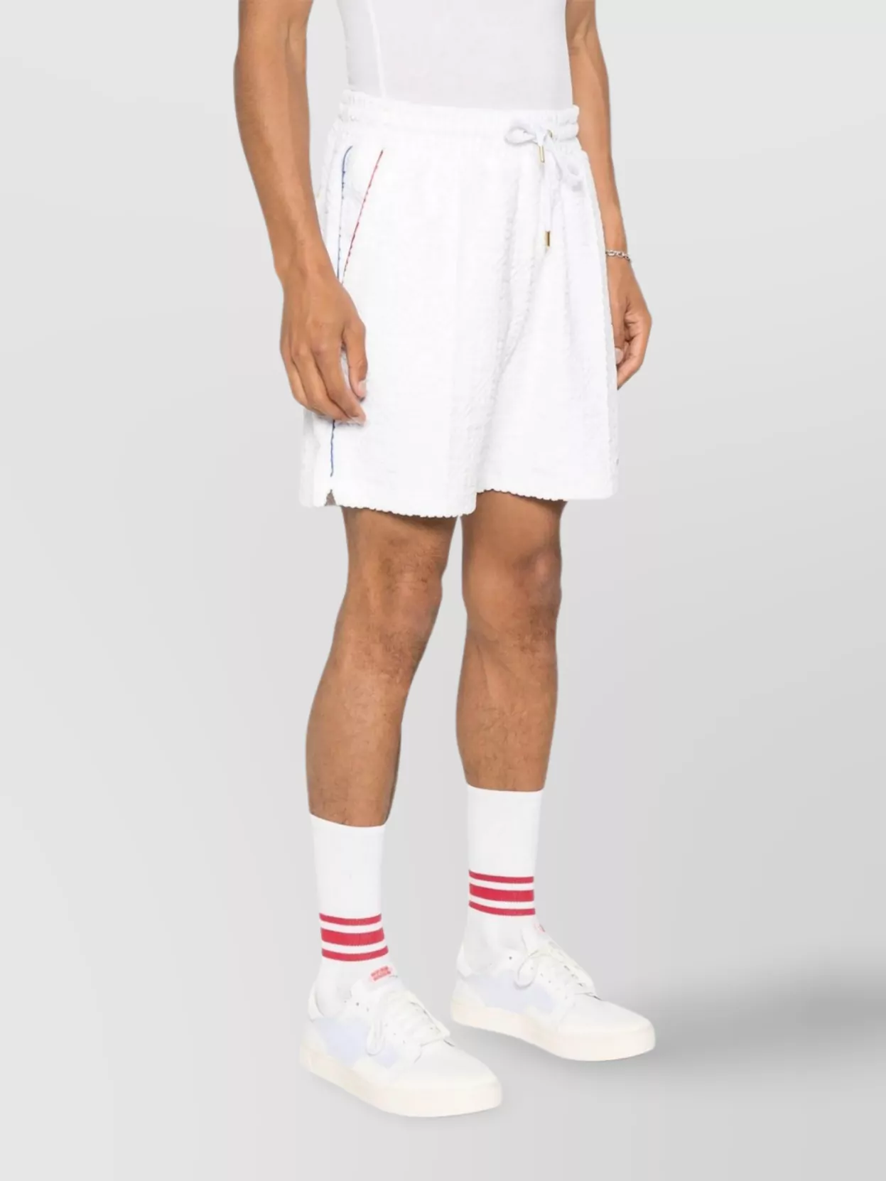Casablanca Waistband Shorts With Pockets And Textured Fabric