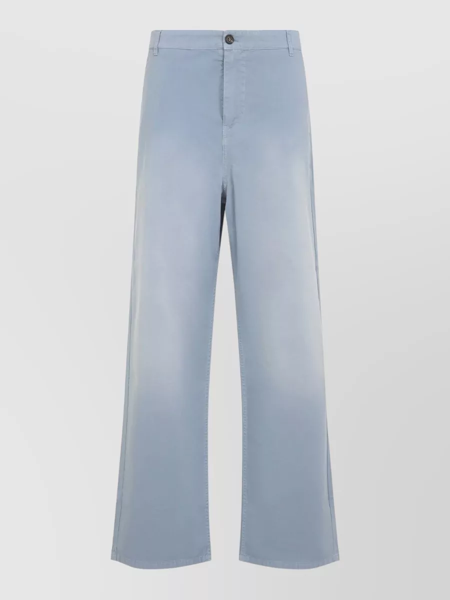 Miu Miu Garment-Dyed Mid-Rise Wide-Leg Trousers