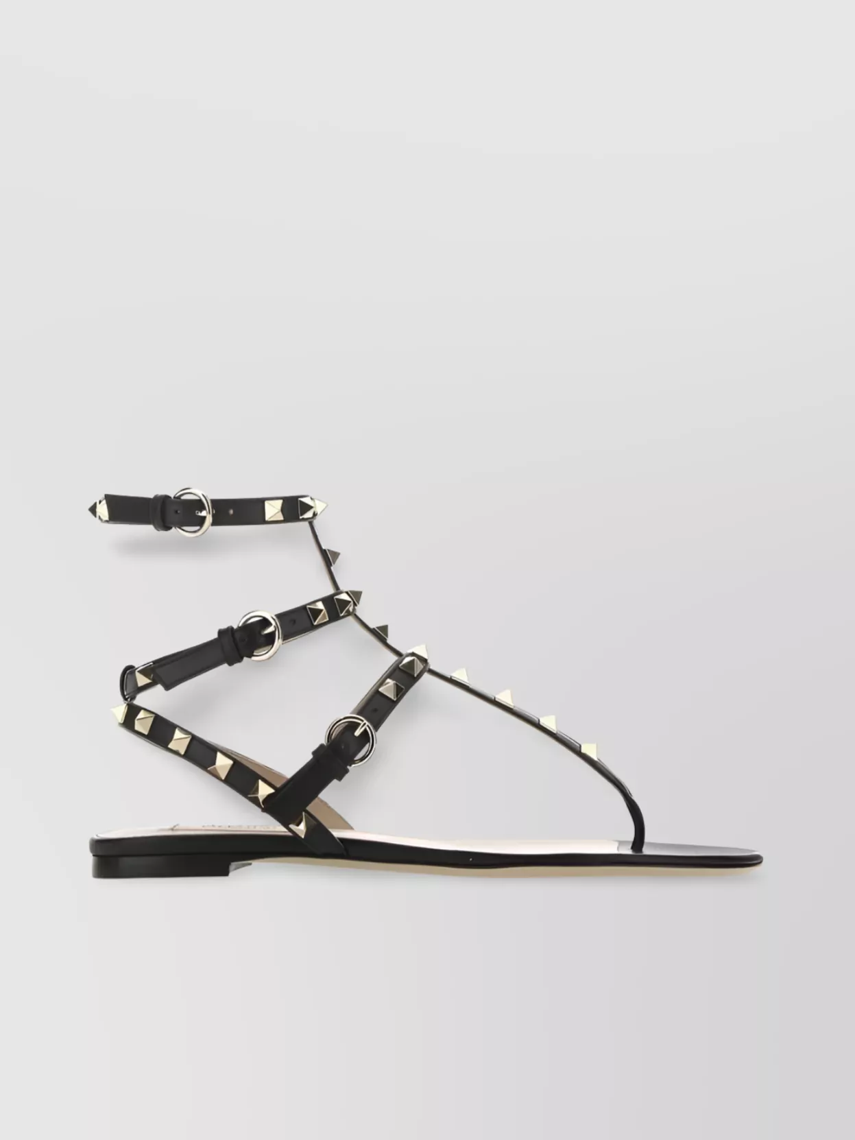 Shop Valentino Embellished Strappy Toe Sandals In Grey