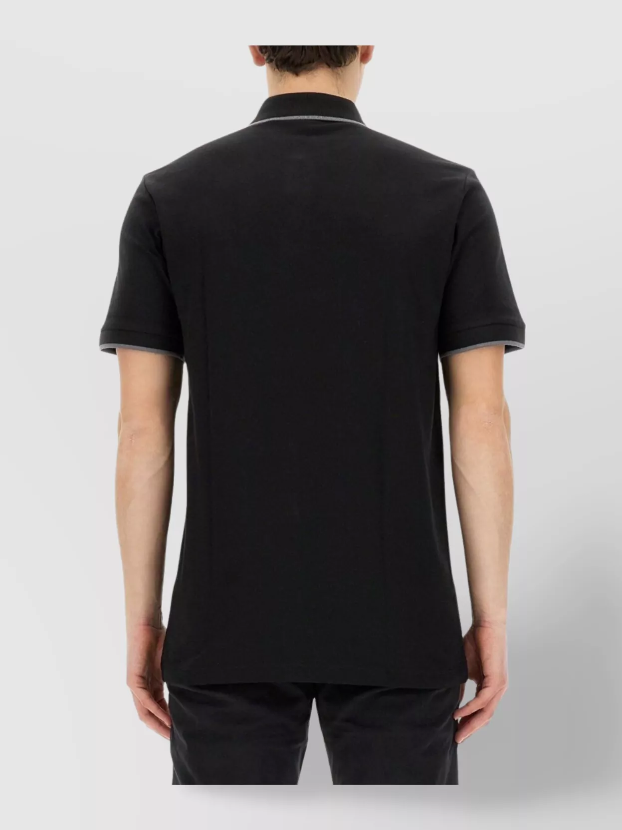 Boss Polo Shirt With Ribbed Cuffs And Collar