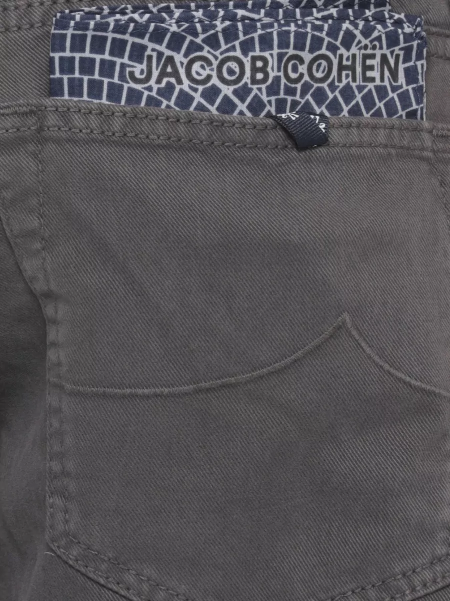 Jacob Cohen Mens Straight Cotton Trousers Handkerchief Detail