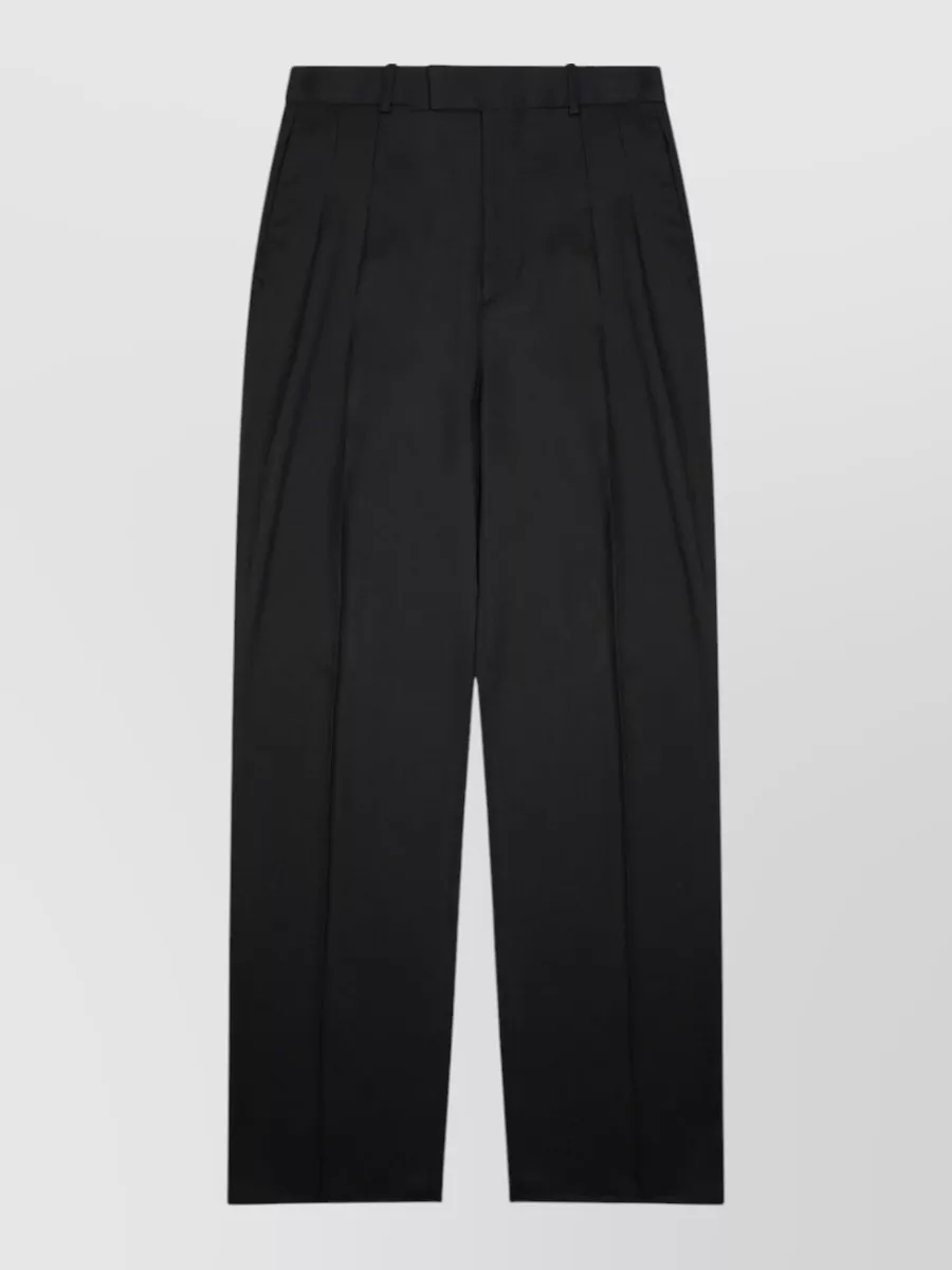 Bottega Veneta silk blend straight leg tailored trousers