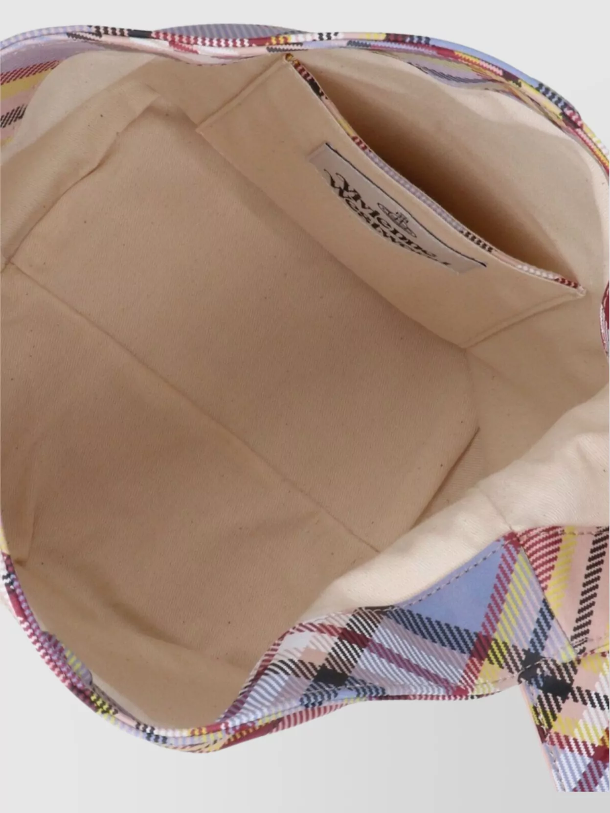 Vivienne Westwood Plaid Top Handle Shoulder Bag With Adjustable Strap