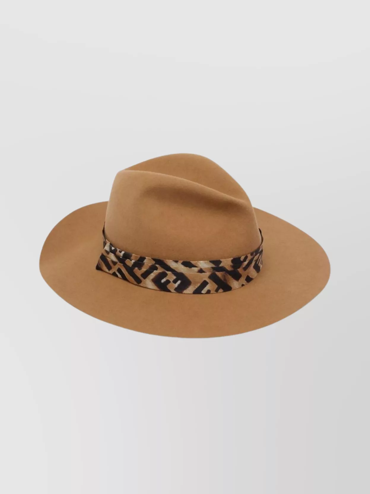 Fendi Stylish Wide Brim Hat With Decorative Band