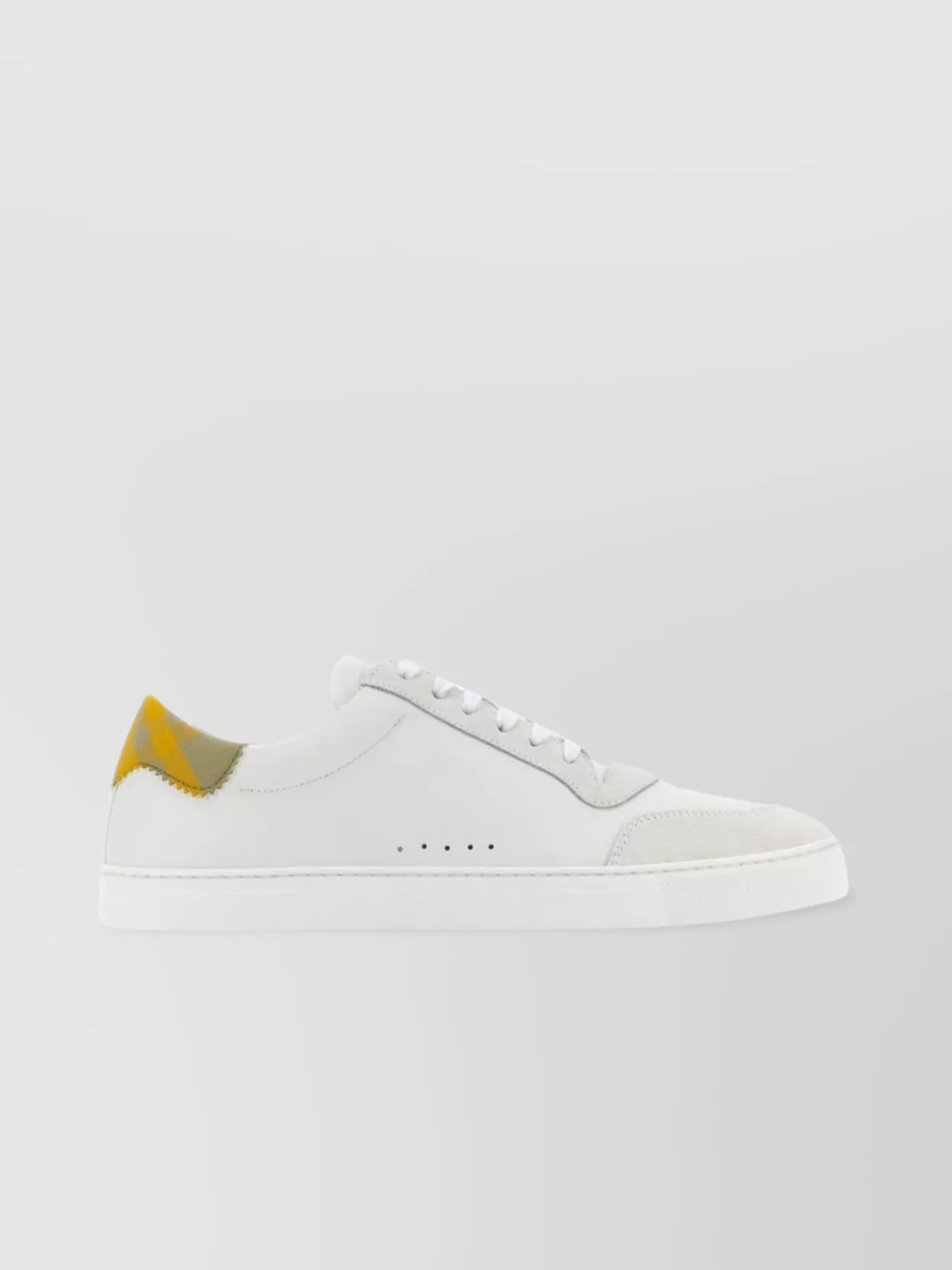 Shop Burberry Leather Check Low-top Sneakers