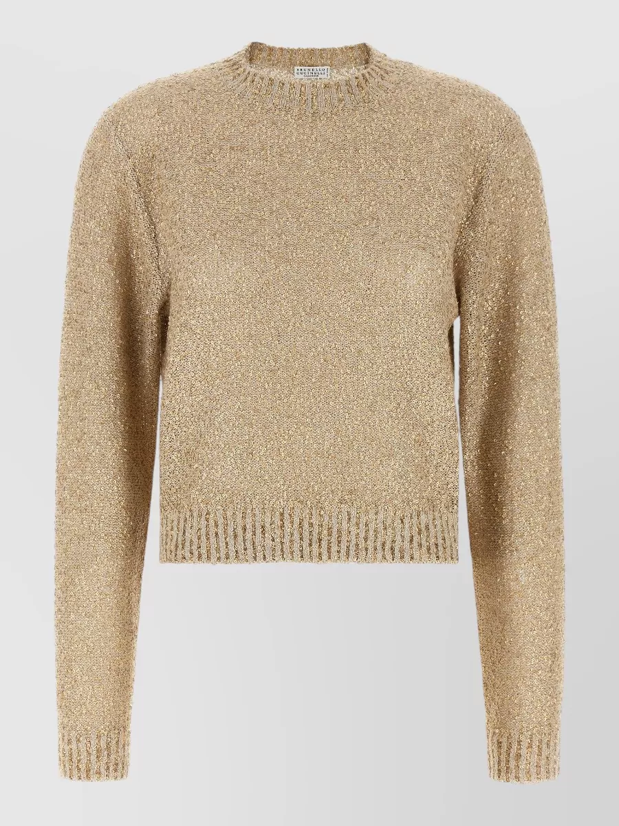 Brunello Cucinelli sequined ribbed long-sleeve sweater