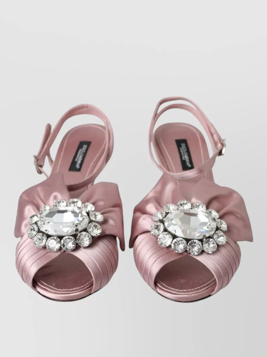 Dolce&Gabbana Silk Crystal-Embellished Sandals