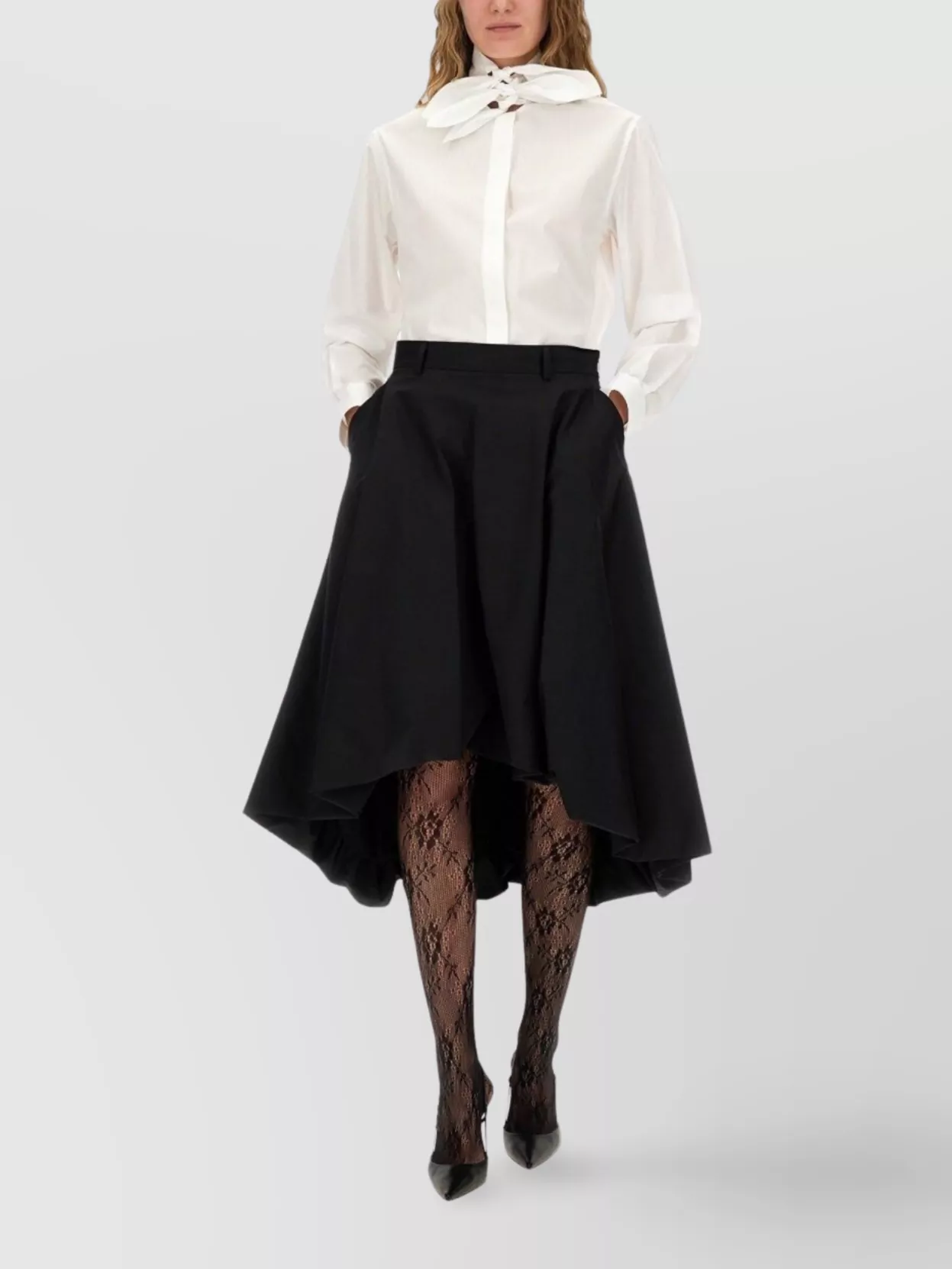 Moschino High-waisted Midi Flared Skirt With Belt Loops