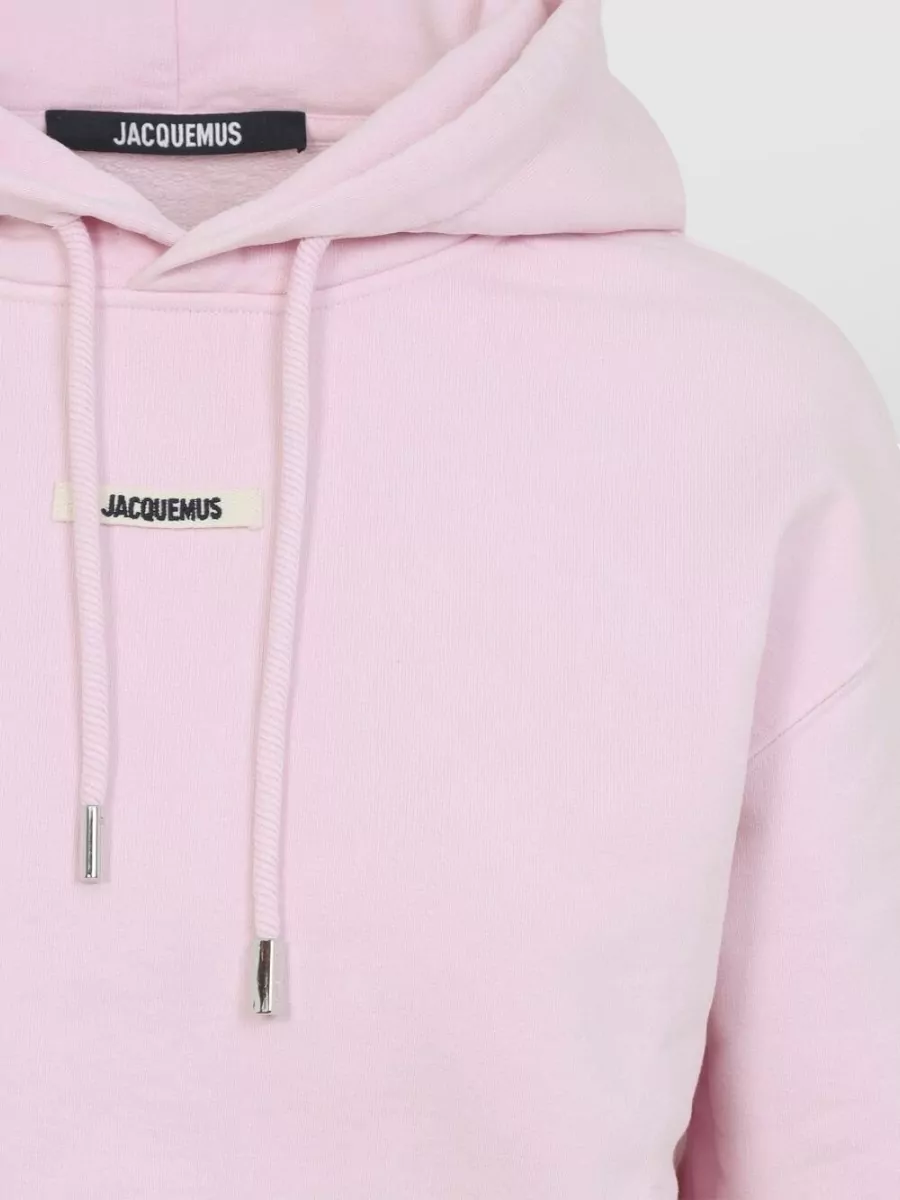 Jacquemus Gros Grain Cropped Hoodie Drawstring Hood