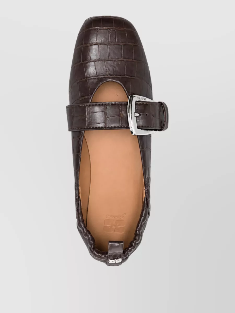 Ganni Leather Ballerina Flats