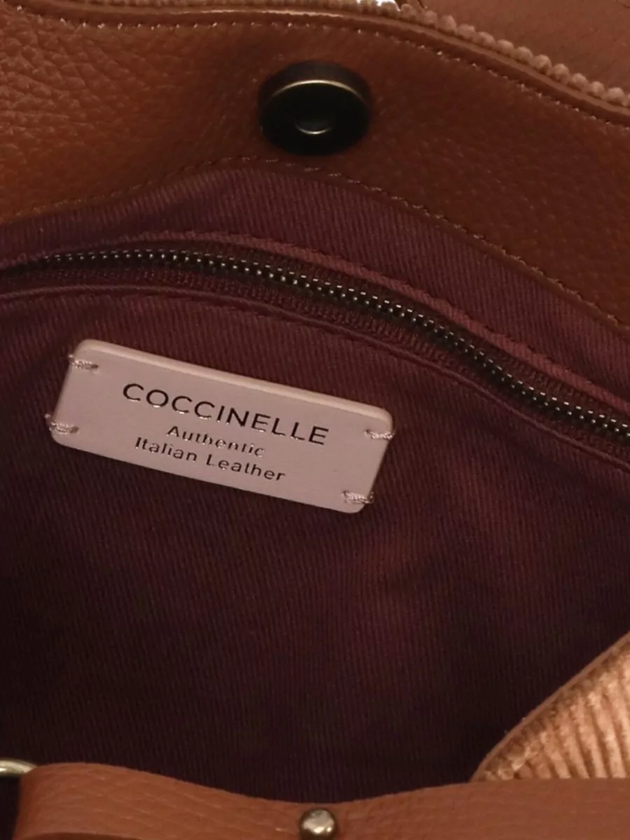 Coccinelle Corduroy Leather Shoulder Bag