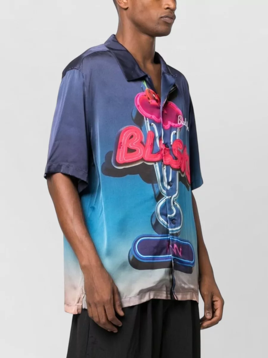 Blue Sky Inn Viscose Graphic-Print Short-Sleeve Shirt