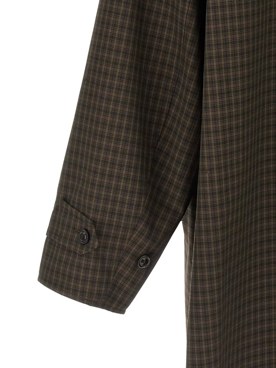 Maison Margiela Four Stitches Reversible Trench Coat Checked Pattern