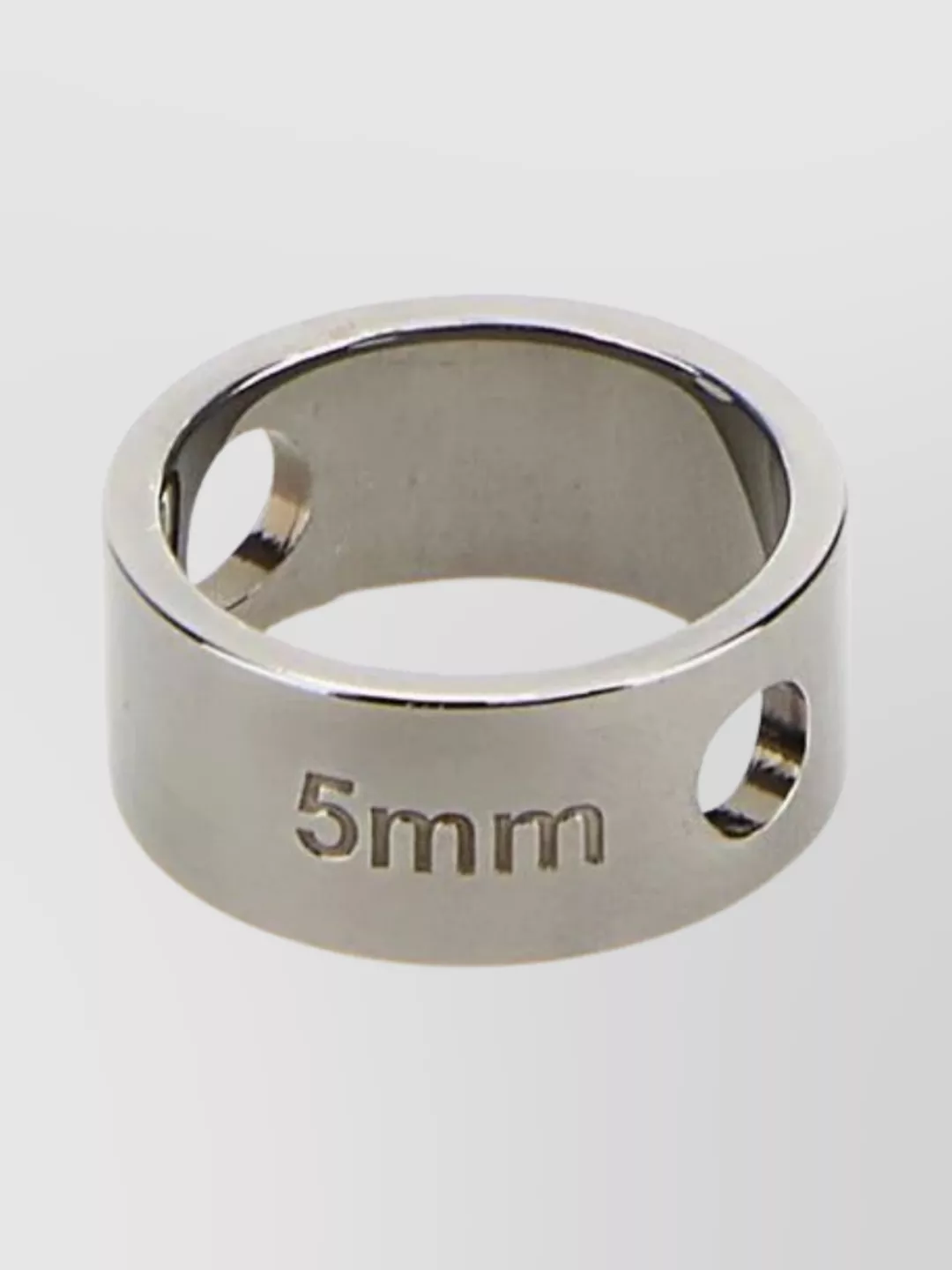Shop Mm6 Maison Margiela Sleek Ruthenium Band Ring With Metallic Finish In Grey