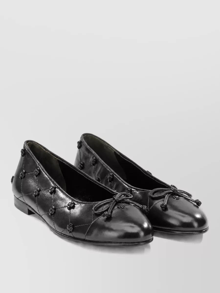 Tory Burch leather cap-toe ballerina flats