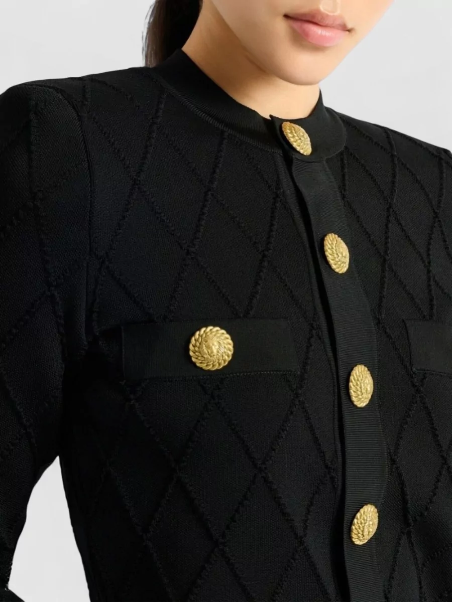 Balmain Quilted Cropped Cardigan