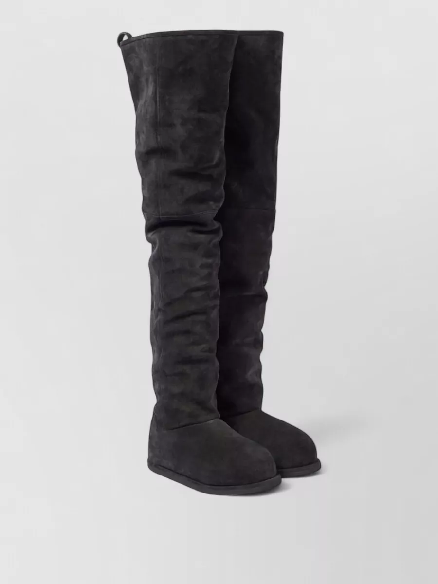 Amina Muaddi Leather Thigh-High Boots