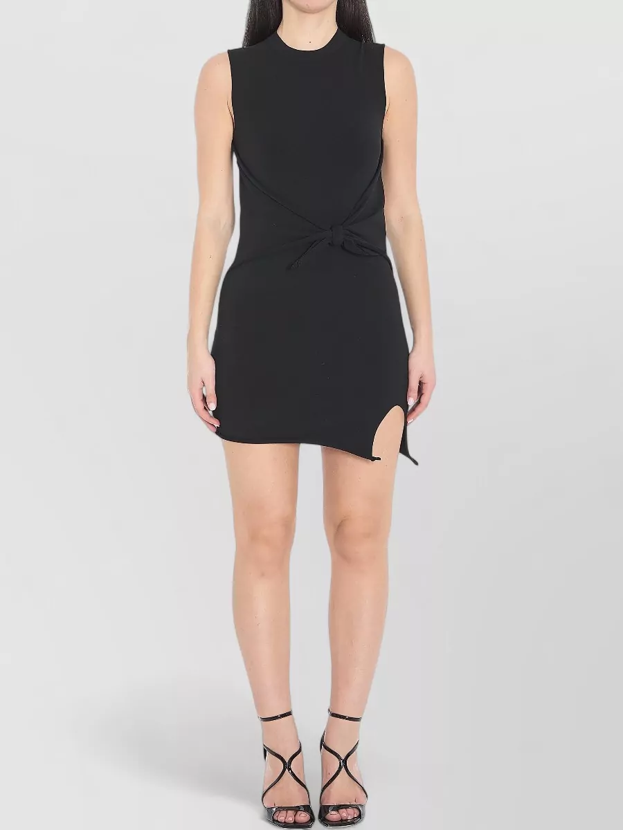 Alexander Wang sleeveless ribbed knotted mini dress