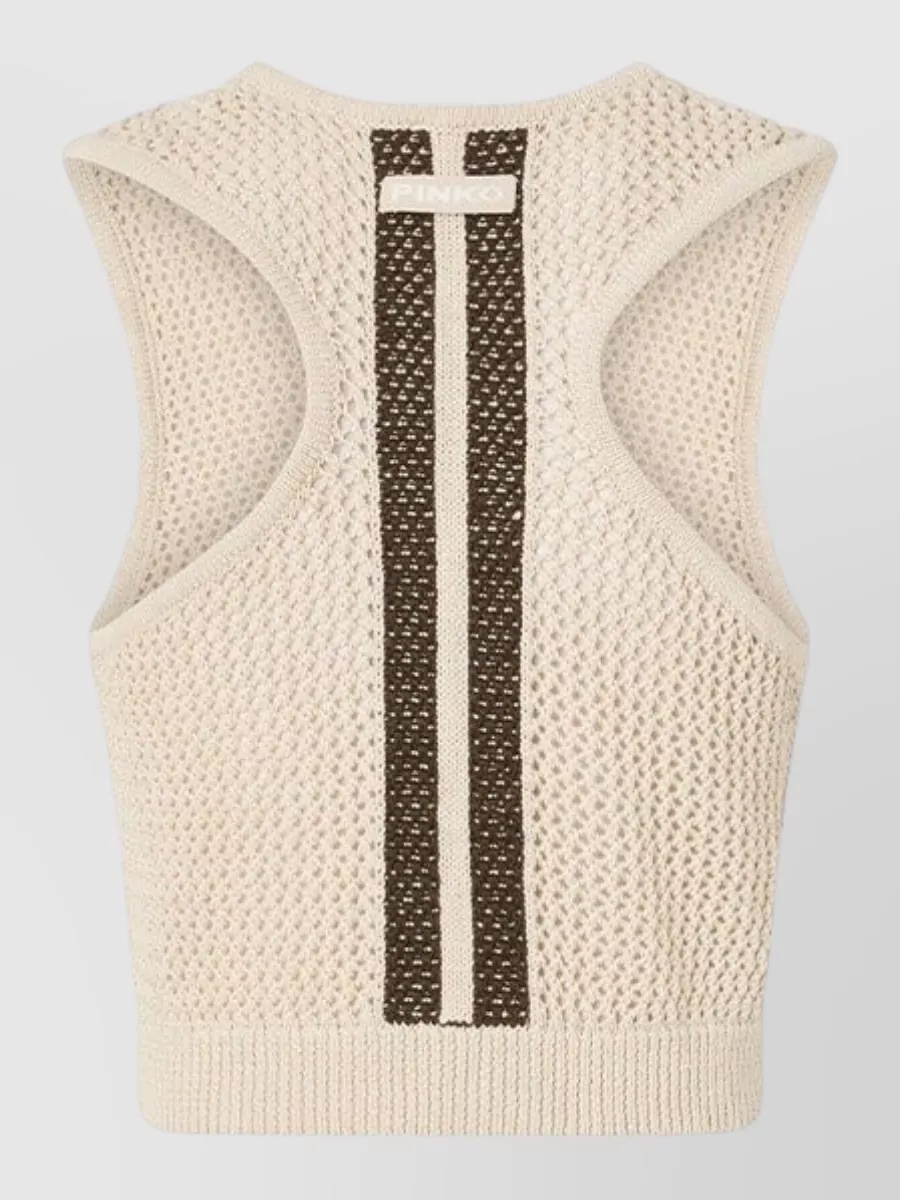 Pinko Crochet Mesh Sleeveless Top