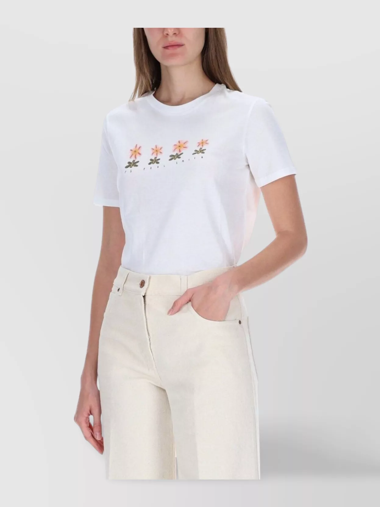 Paul Smith Floral Print Short Sleeve Crew Neck Top