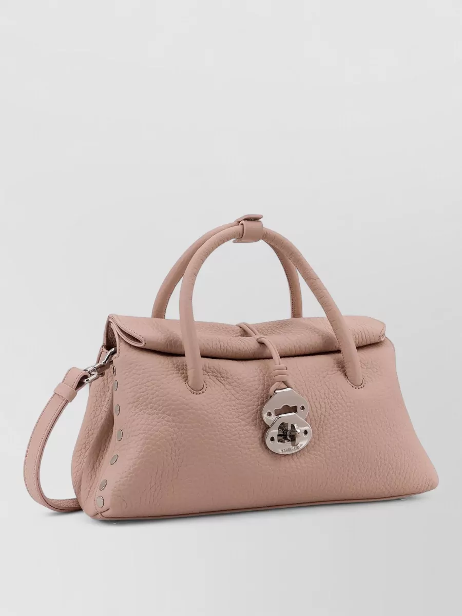 Zanellato Shoulder Bag Detachable Strap Studded Sides