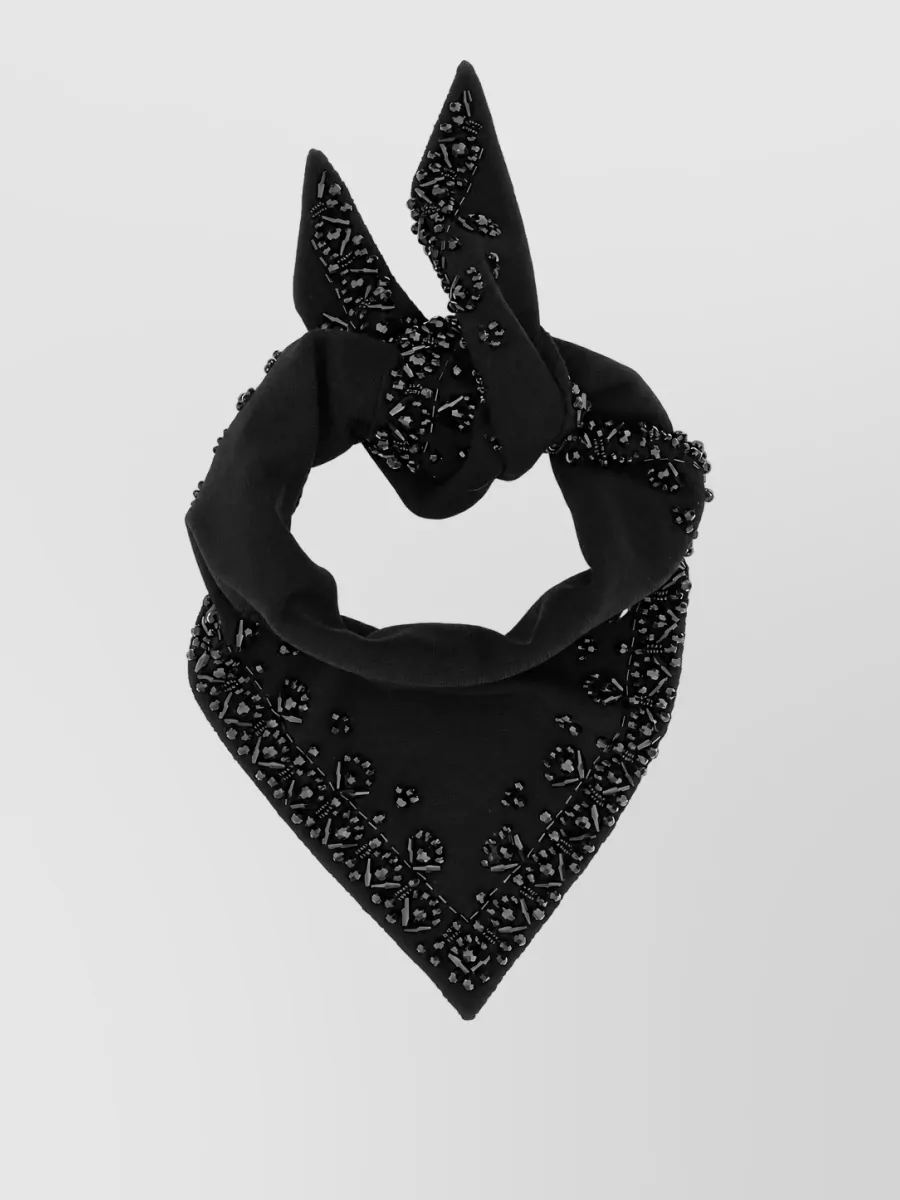 P.a.r.o.s.h. cashmere wool embellished triangular scarf