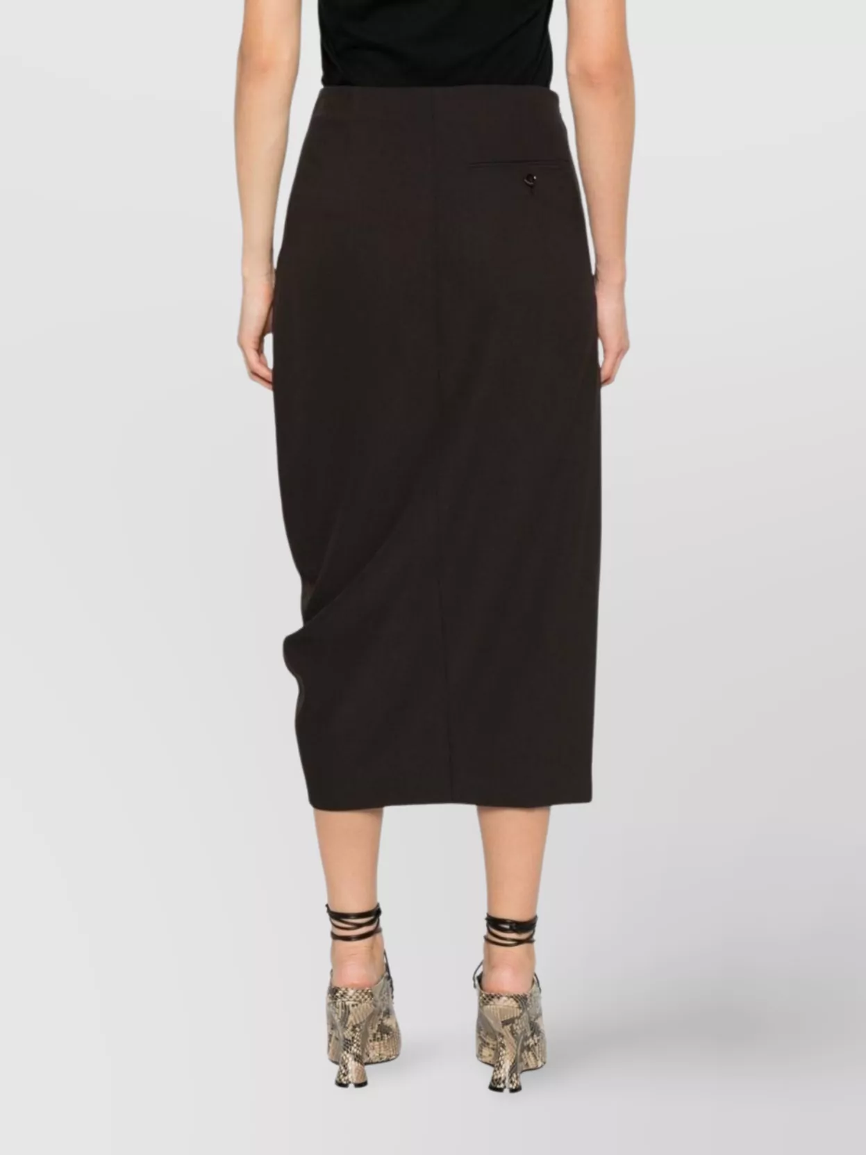 Lanvin Knee Length And Midi Skirt With Asymmetric Hem In Brown