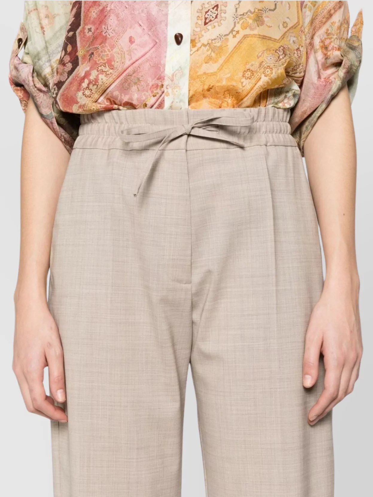 Parosh Trousers Drawstring Waistband Rolled Cuffs