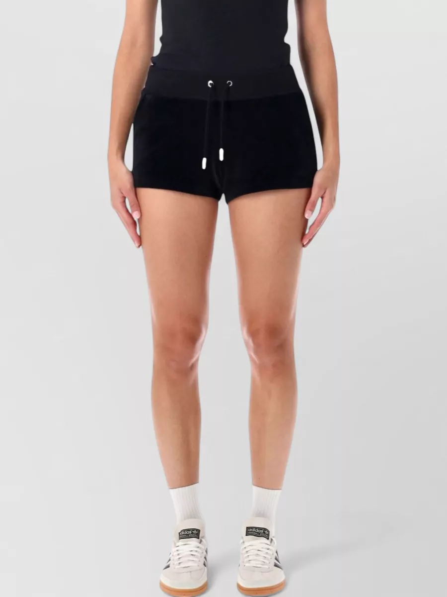 Sporty & Rich velour crystal-embellished shorts