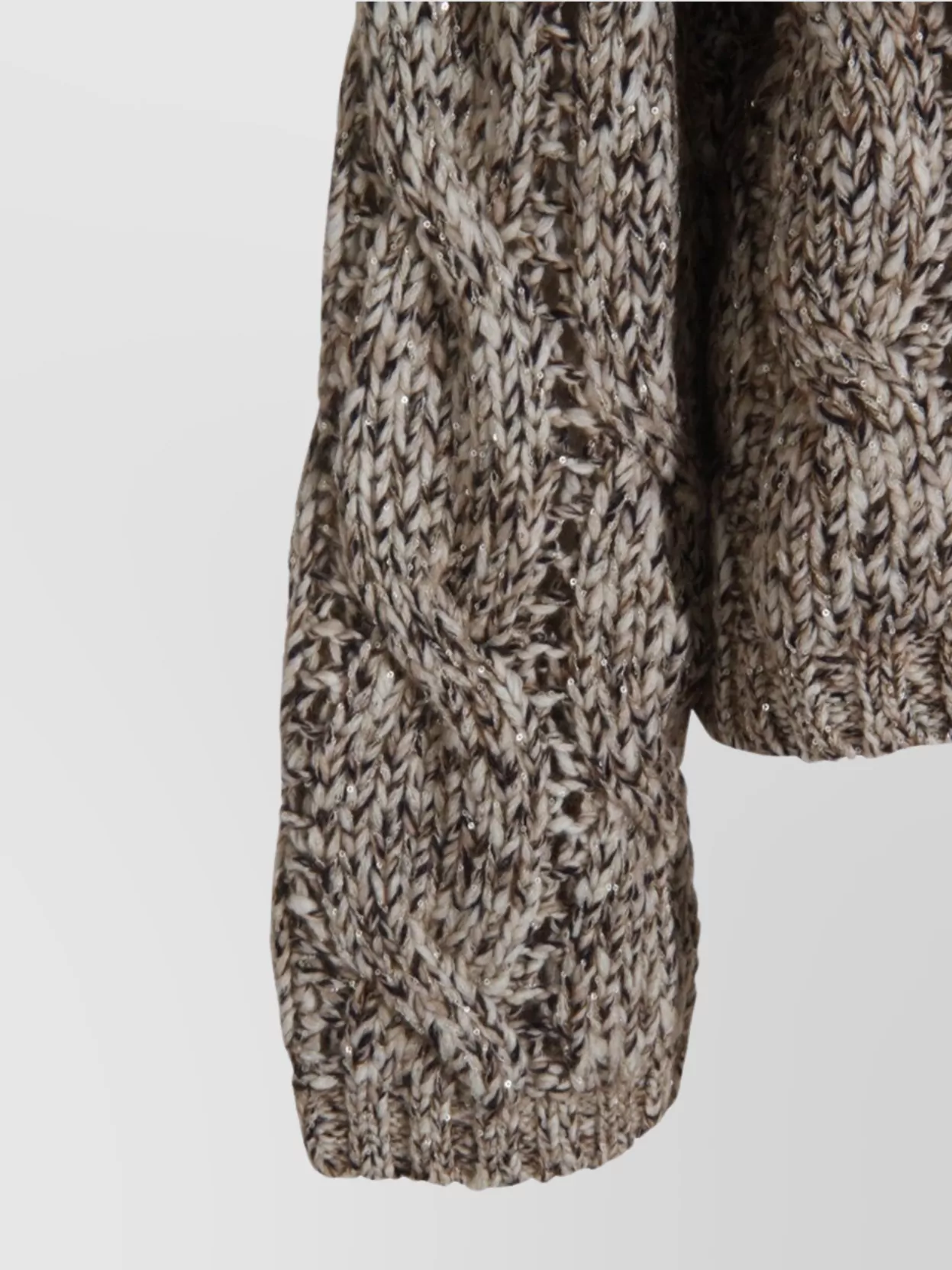 Brunello Cucinelli Women Wool And Cashmere Sweater With Sequins In Neutral