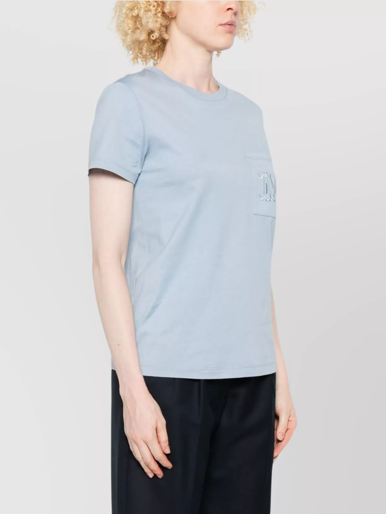 Max Mara Cotton T-shirt Logo Chest Pocket In Multi