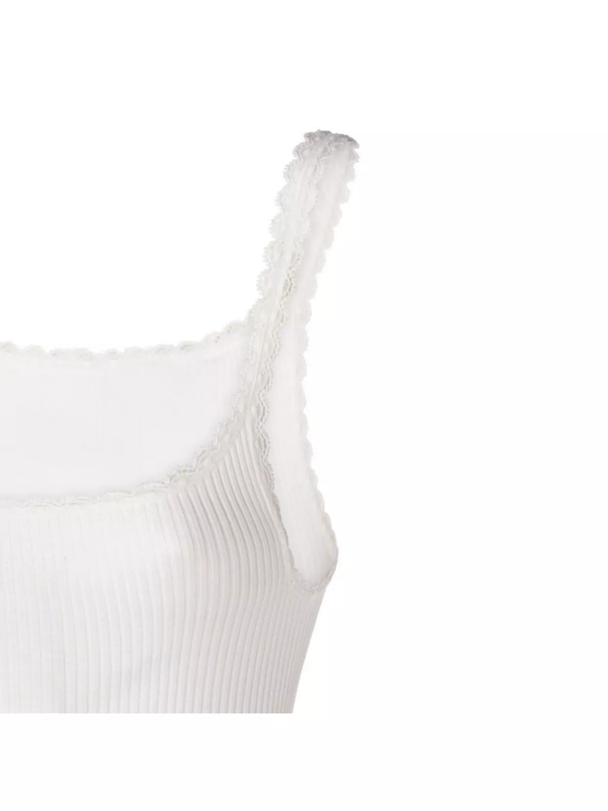 Chloé Fitted Ribbed Top Scalloped Trim