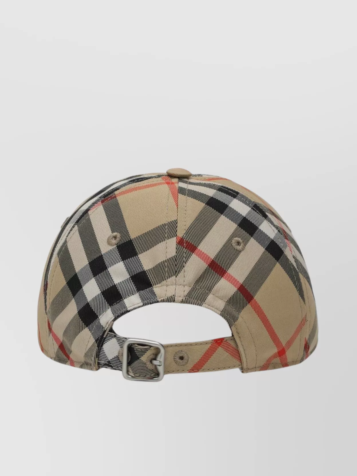 Burberry Check Pattern Baseball Cap With Curved Brim