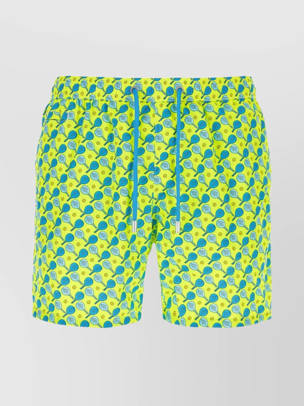 Shop Saint Barth Elastic Waistband Allover Print Swim Shorts