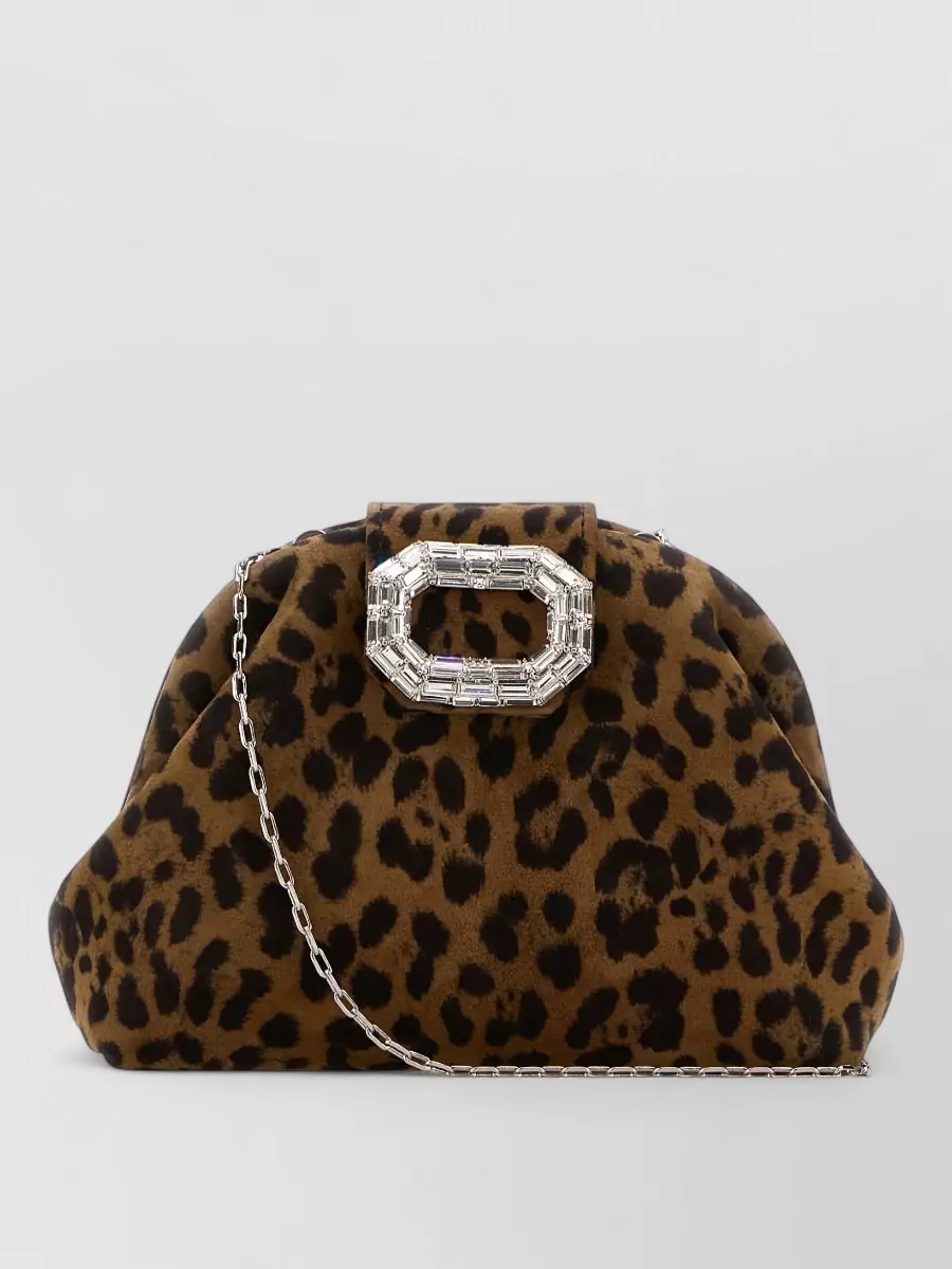 Amina Muaddi Micro suede clutch bag