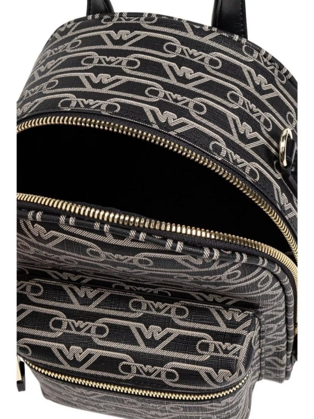 Emporio Armani Logo Print Coated Backpack With Detachable Straps