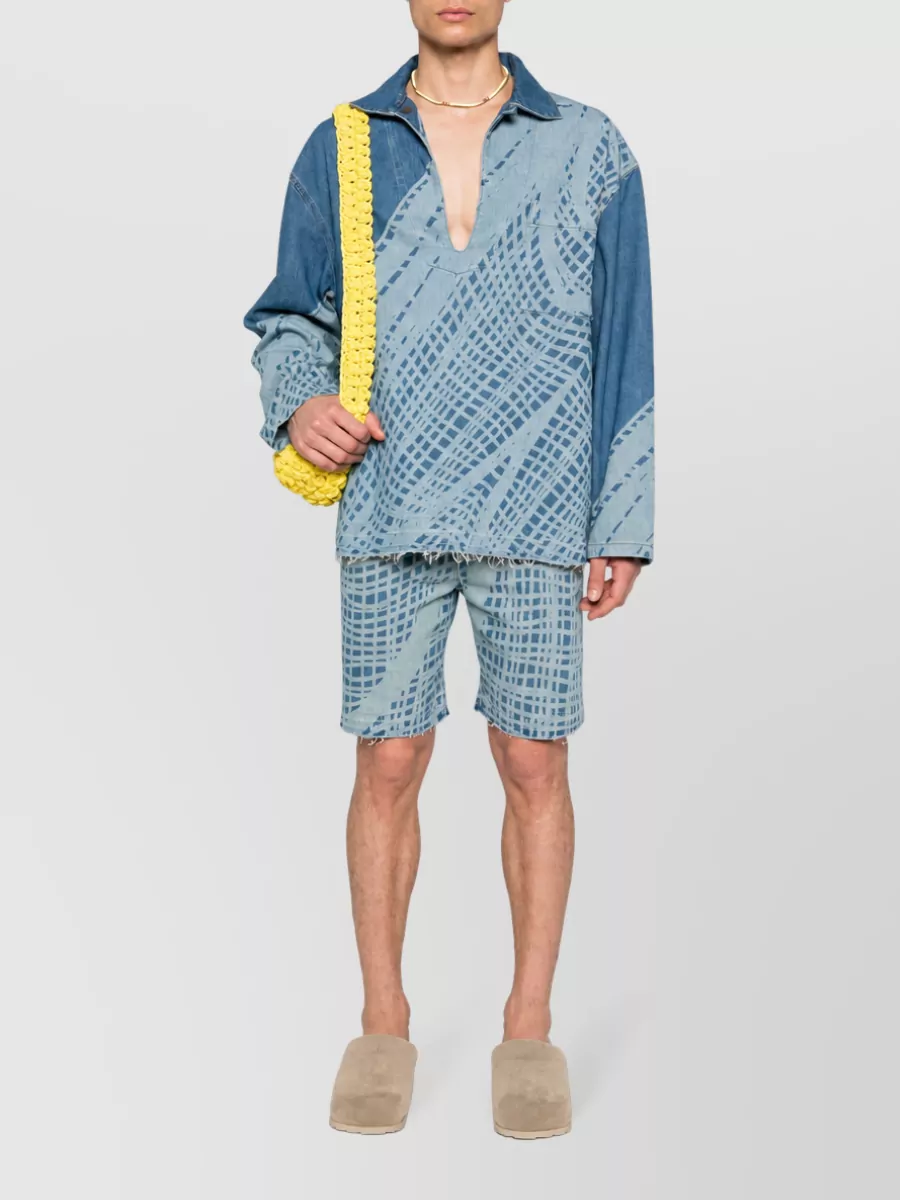 Loewe Paula's Ibiza Denim v-neck long-sleeve shirt