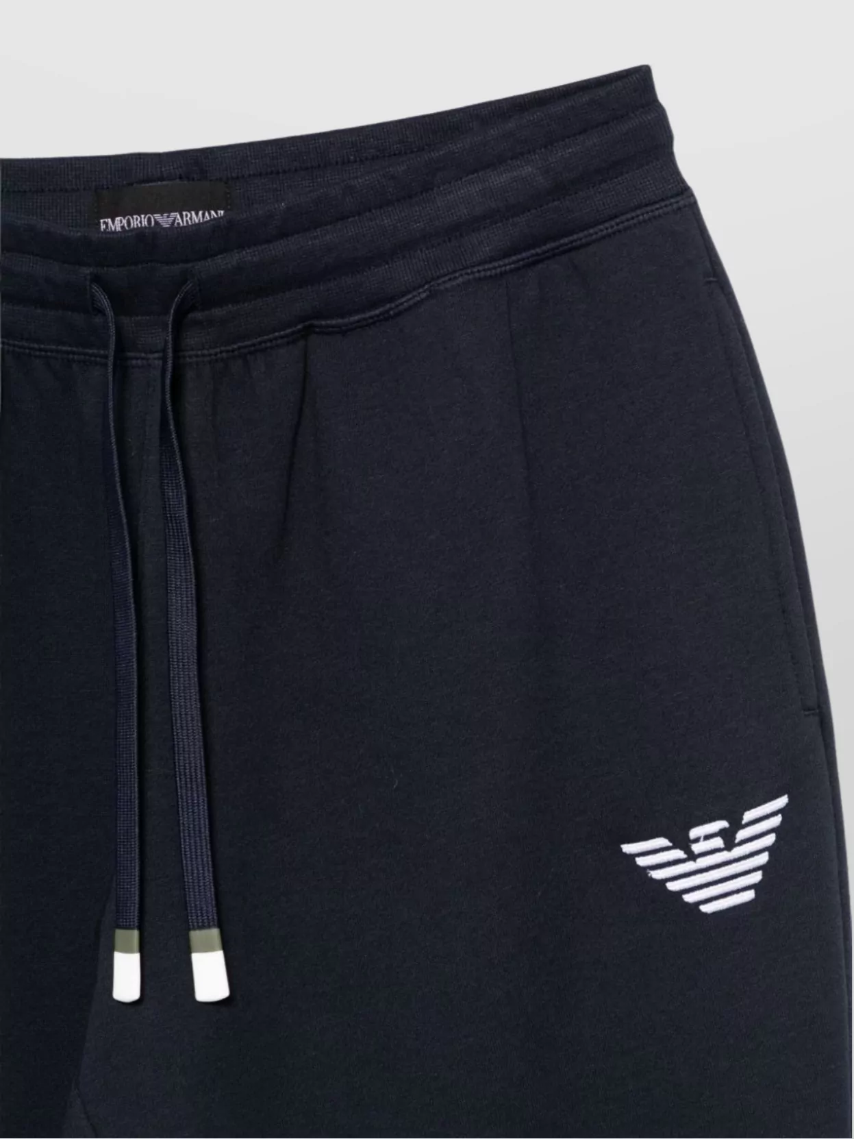 Emporio Armani Cotton Blend Tapered Leg Sweatpants With Ribbed Ankles