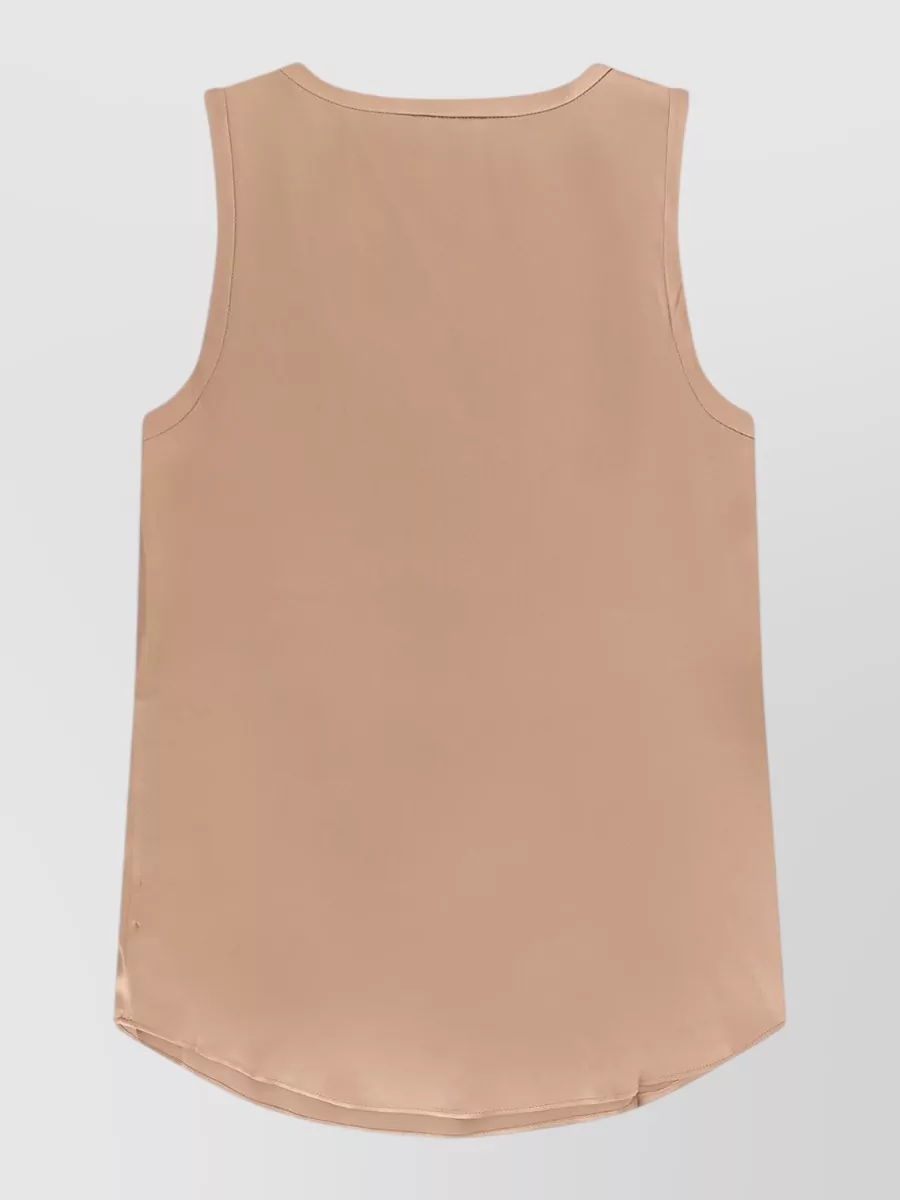 Brunello Cucinelli Stretch Silk Satin Sleeveless Tank Top