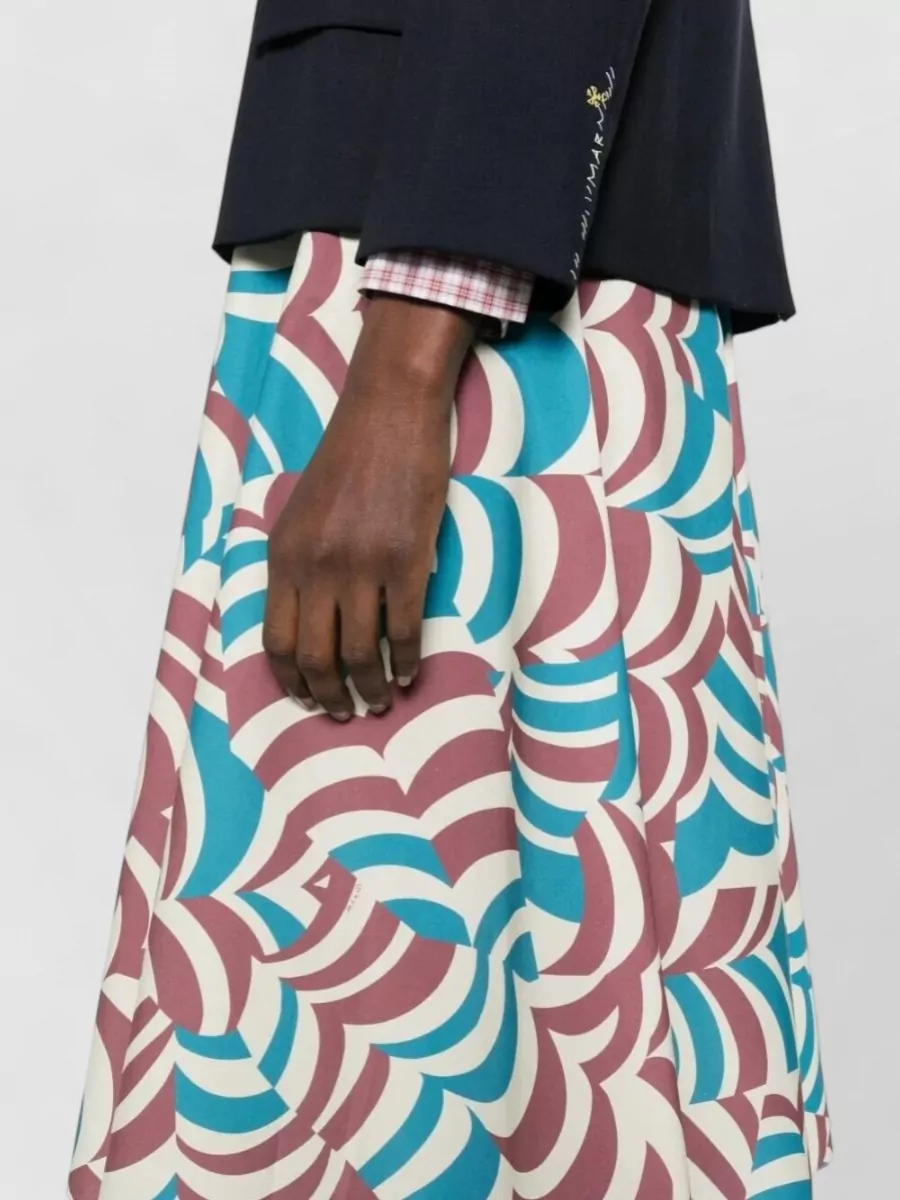 Marni Printed Cotton Midi A-Line Skirt