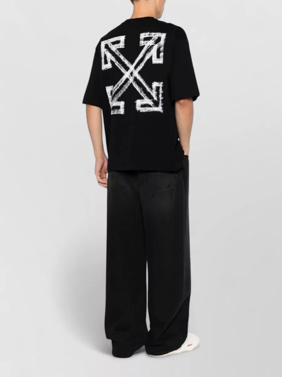 Off-White Cotton Logo Print Short-Sleeve T-Shirt