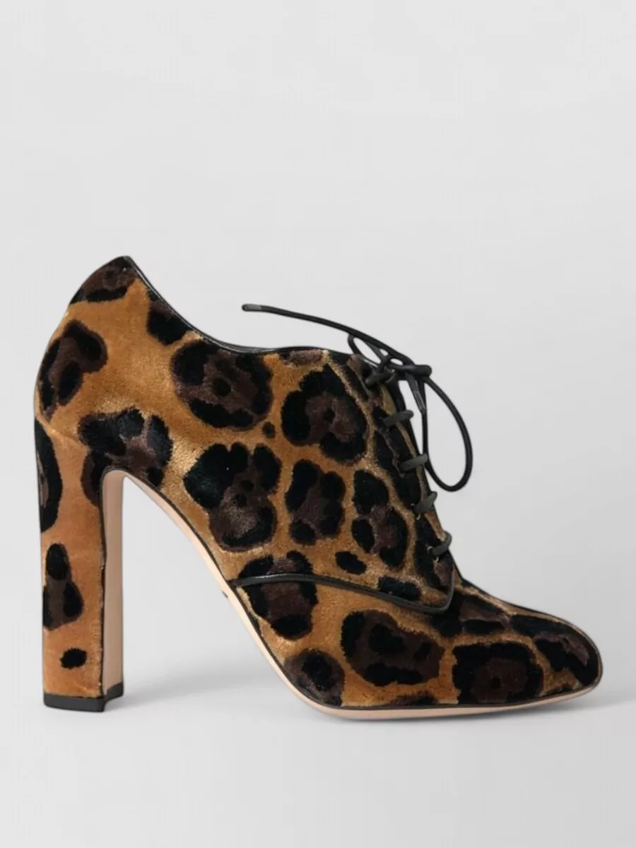 Dolce&Gabbana Leopard-Print Lace-Up Ankle Boots