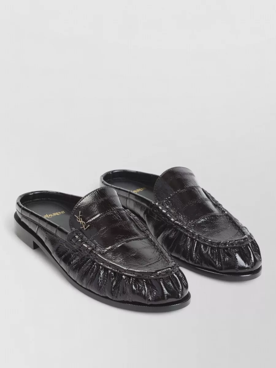 Saint Laurent leather backless loafers