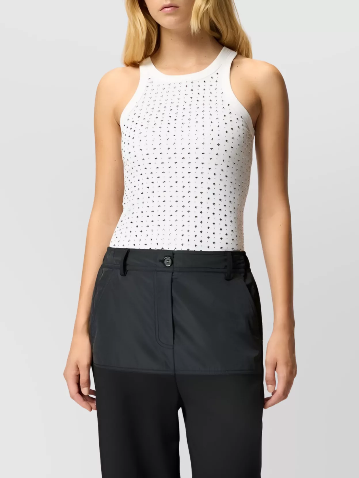 Pinko Sleeveless Racerback Top Embellished Detail