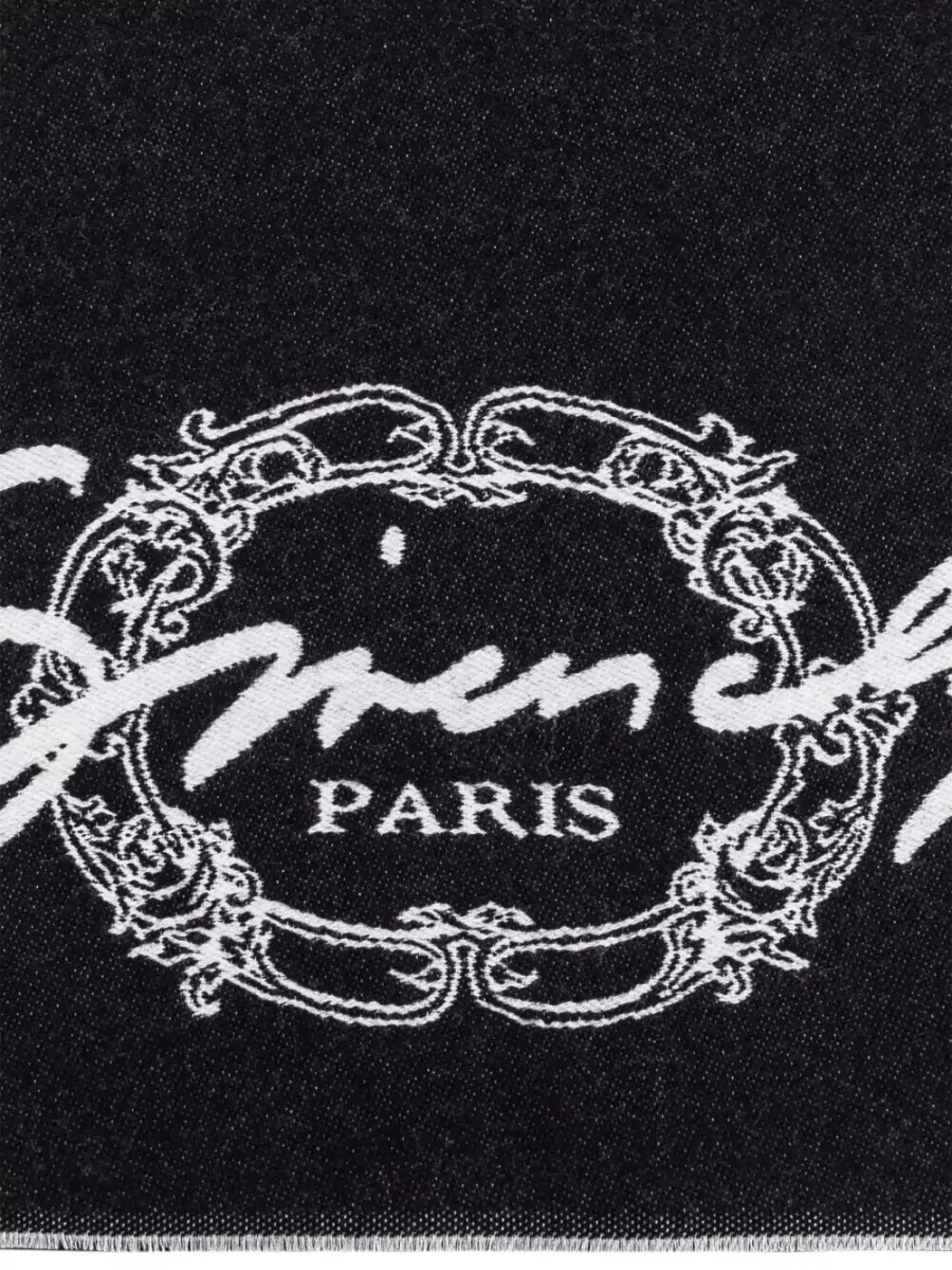 Givenchy Rectangular Scarf Frayed Edges Embroidered Detail