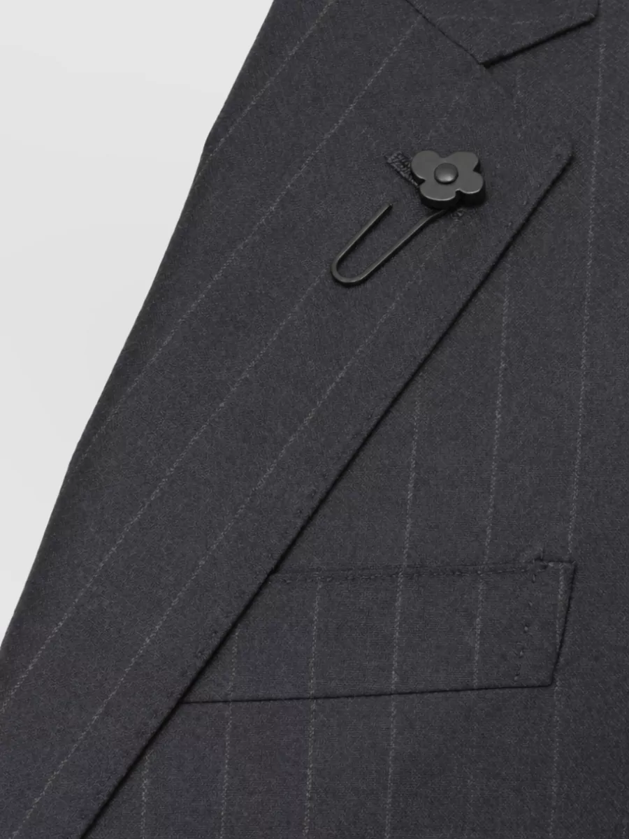 Lardini Wool Cashmere Pinstriped Single Breasted Suit