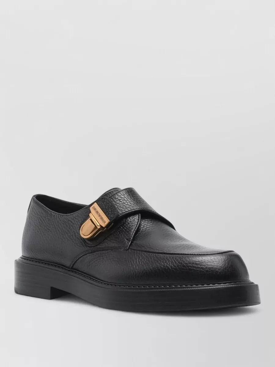 Emporio Armani Leather Monk Shoes